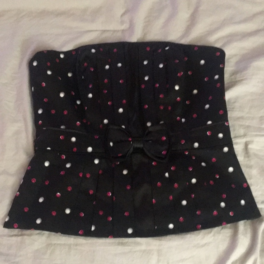 Bustier strapless top holiday party cocktail club White House black market 6 S M